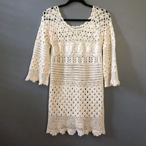 LUCKY BRAND cream knit dress